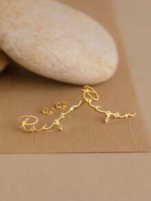 定制简约名字耳环，手写字体铭牌耳环，女士不锈钢穿孔饰品，高品质日常佩戴配饰，学习用品，返校季，学校礼物，办公用品，大学用品，教室用品，教师礼物，大学用品，同事礼物，宿舍用品，男女通用，青少年，初中，高中，大学，旅行收纳包 - 彩色 - 查看 6