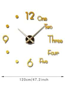 1 pieza de reloj de pared acrílico DIY, set grande sin marco creativo, fácil de instalar, reloj silencioso, set de reloj de pared DIY, decoración para sala de estar, dormitorio, decoración del hogar, reloj de pared para dormitorio, decoración de vuelta a la escuela