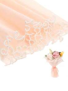 1 件珍珠边鲜花包装网纸，韩式花店花束包装网，韩式鲜花包装网纸卷，情人节褶皱波浪花束包装网 - 透明花卉包装，可切割装饰纱线，适用于花店、婚礼、鲜花包装 | 多功能花卉包装，适用于婚礼、生日、情人节 | 带有优雅珍珠装饰的礼品和花束用品 - 彩色 - 查看 8