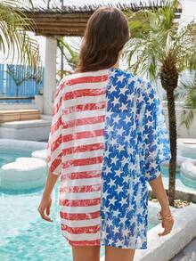Beach Cover-Up Cover Up, Loose Casual For Sun Protection, Spring/Summer - Multicolor - View 2