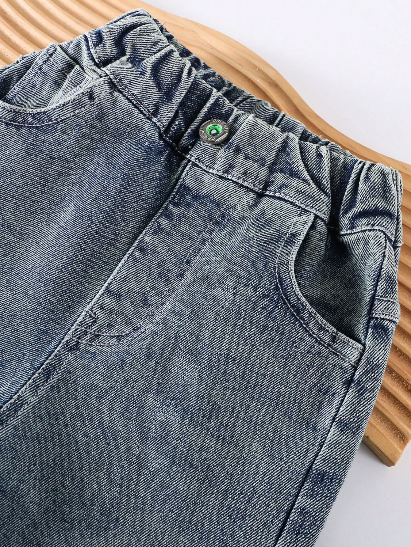 بنطال جينز كاجوال للأولاد مع جيوب، مناسب لجميع الم...