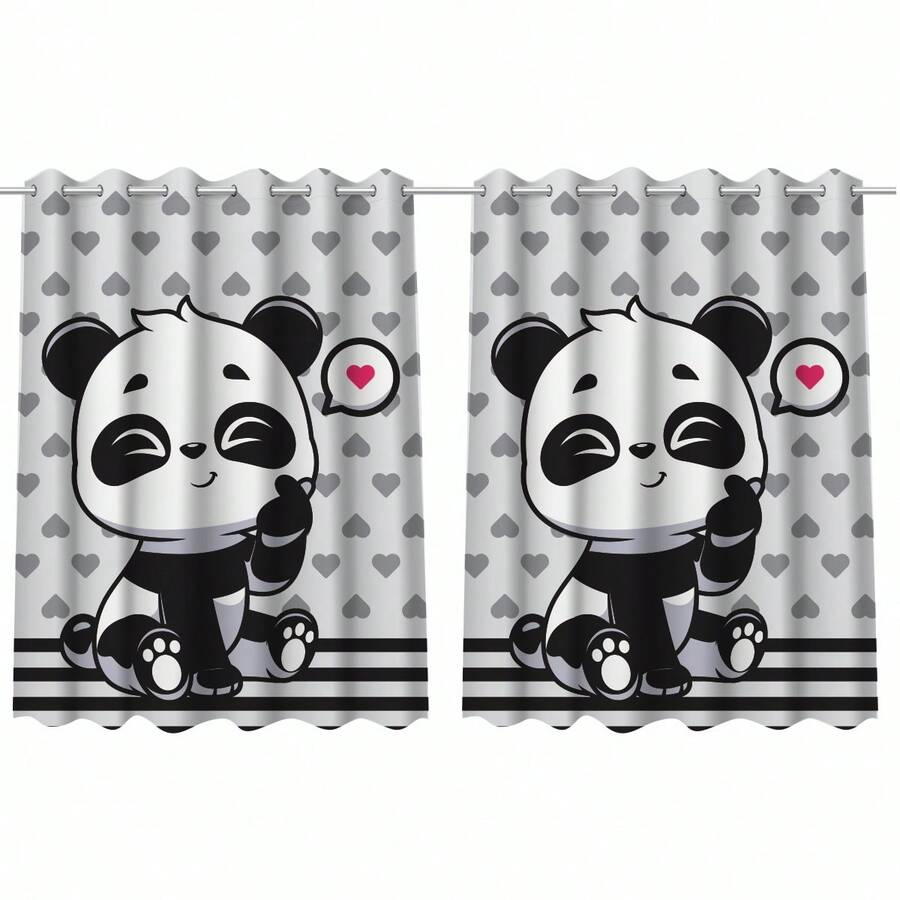 Printed Children's Curtain For Children's Bedroom 2.30 X 1.50 Meters - 黑與白 - 查看 1