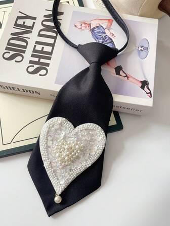 1 pieza Broche de lazo con perlas falsas de diseño de nicho creativo, retirable y ajustable, combina con camisas, adecuado para fiestas, viajes y atuendos festivos, para decoración navideña