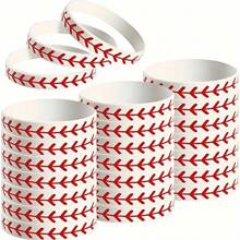 12/24pcs Baseball Silicone Wristbands, Wireless Sports Bracelet, Rubber Wristband Waterproof & Elastic, Suitable For Players, Sports Gifts, Great Gift For Baseball Team