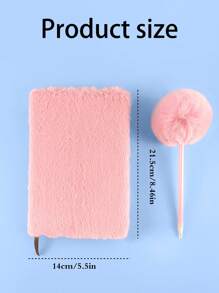 Individuell gestalteter bunter Plüsch A5 Notizblock, minimalistischer flauschiger Stoff Notizblock, individuelles Plüsch Mäppchen Set, Pompon Stift Prämiengeschenke, Planer, Tagebuch, Notizbuch Set als Geschenk zur Schulanfang für Freunde, Freundinnen, Mitschüler