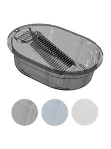 Transparent PET Laundry Tub With Detachable/Non-Detachable Washboard, Non-Slip Base Free Wall Hook - Scrubbing Basin For Efficient Clothes Washing, Suitable For Households Back To School