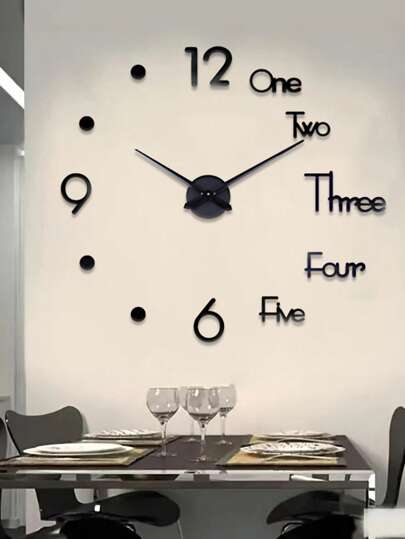 Pc Of DIY Acrylic Wand Clock, Creative Frameless Large Set, Easy To Install, Silent Klok Living Room, Bedroom ation, Home Furnishings Dormitory Back School
