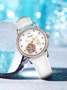 Deesio Ladies' Mechanical Watch, Fashionable, Luxurious And Atmospheric, Stainless Steel Case, 36mm, Hollowed Out Watch - Multicolor - View 10