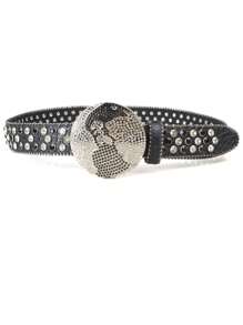 1pc Plain Color Polka Dot Contrast Color Casual Bohemian Retro Palace Style Party Cute Sexy Street Elegant PU Leather Belt, Suitable For All Seasons, Punk Hip-Hop