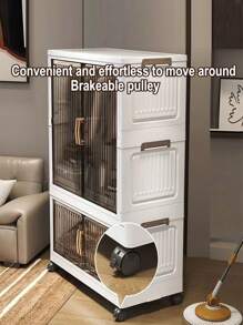 Foldable Wardrobe Clothes Storage Cabinet, Thickened Closet For Home/Bedroom, Easy Installation, Suitable For Children