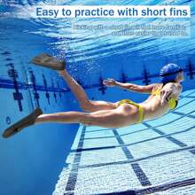 Pinne in silicone per nuoto, pinne corte per addestramento subacqueo, snorkeling e immersioni in apnea per adulti, accessori essenziali per la spiaggia, accessori per la piscina