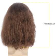 Men Wig Long Men Wig Curly Layered Hooded Flame Retardant Synthetic Wig Men Natural Wig Daily Party Costume Cosplay Wear (Brown), Carnival/Mardi Gras/Masquerade