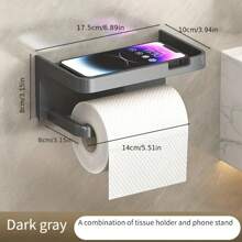 1 pieza Portarrollos de papel higiénico montado en la pared, hecho de plástico resistente a la oxidación, diseño autoadhesivo, práctico y conveniente, disponible en 3 colores para decoración de baño y otoño
