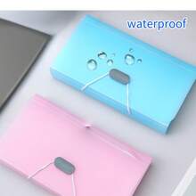 1/3 Stücke A6 Größe wasserfeste Akkordeonmappe mit 13 Fächern, Material aus PP Kunststoff, in den Farben blau/grün/pink/lila erhältlich, geeignet für Zuhause/Büro/Besprechungen/Bibliothek/Schule, praktischer Dokumentenorganizer