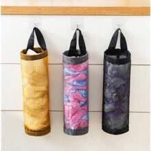 2025 Best Selling New Arrival 1pc Black/Grey Kitchen Trash Bag Holder Hanging Bag, Say Goodbye To Messy Kitchen, New Retractable Trash Bag Holder, Wall-Mounted Storage For Miscellaneous Items, Convenient Round Bag, Storage Pouch Behind The Door