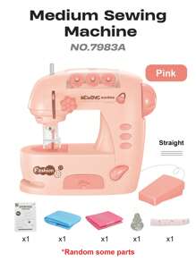 Set giocattolo di macchina da cucire elettrica per bambini, fai da te per cucire vestiti, piccoli elettrodomestici, gioco di ruolo sartoriale per ragazze, regalo per la festa dei bambini, interazione genitore-figlio
