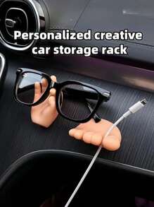 2pcs Personalized Car Storage Clip Creative OK Hand Big Toe Multifunctional Car Glasses Charging Cable Storage Rack Car Storage Car Sunglasses Clip Creative Interior Items Suitable For Giving Boyfriends Holiday Gifts