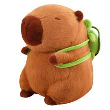 Muñeco Peluche Capibara Con Mochila De Tortuga 25CM  Juguete Kawaii Suave Esponjoso Tierno Regalo Perfecto Cumpleaños Navidad Pascua Juguete Para Niños Niñas Decoracion Hogar Almohada Abrazable