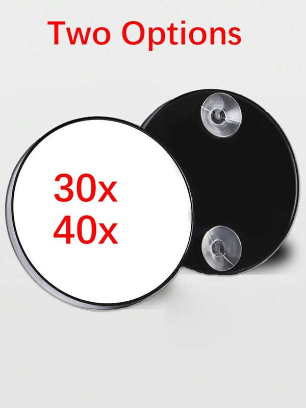 30X/40X Magnifying Makeup Mirror, Portable Round Hand Mirror With 2 Suction Cups For Wall Mount, Suitable For Makeup, Tweezing And Blackhead/Blemish Removal