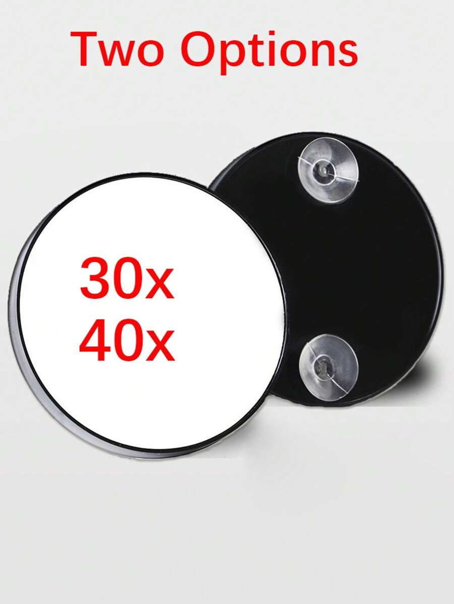 30X/40X Magnifying Makeup Mirror, Portable Round Hand Mirror With 2 Suction Cups For Wall Mount, Suitable For Makeup, Tweezing And Blackhead/Blemish Removal