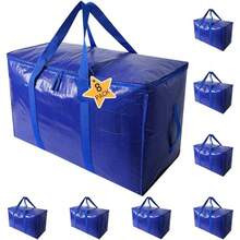Suministros de Mudanza Bolsas de Embalaje Extra Grandes y Resistentes con Cremalleras y Asas de Transporte Fuertes, para Mudanza y Almacenamiento de Ropa de Armario, Mantas, Colchones, Utensilios de Cocina, Platos y Vasos (Juego de 4) - Paquete de 4, azul - Ver 8
