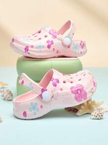 Kids Solid Color Slip On Sandals, Waterproof Non-Slip EVA Casual Fashion, Soft Thick-Soled Beach Shoes Breathable Slides