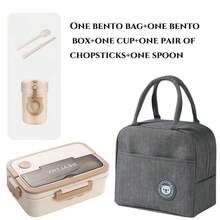 Simple Style Portable Lunch Box, Office Worker & Student Bento Box With Compartments, Carry Handle Design