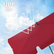 SONGMICS Outdoor Parasol, Stand And Base - Red - View 4