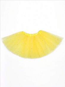 1pc Star Net Yarn Skirt, 30cm Length, Suitable For Teenagers, All Season, Fluffy, Mesh, Party, Role-Play, Carnival, Christmas, Halloween, Three-Layer, Ballet, Stage, Running, Star, Puffy, Princess,