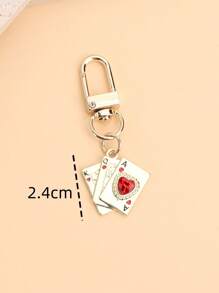1pc Unisex Creative Poker Card Stainless Steel Keychain, Spades A Bag Charm