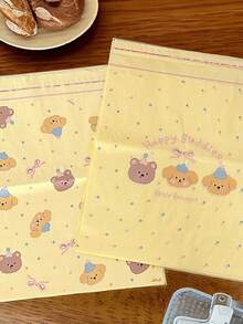 10pcs Cartoon Bear Desktop Trash Bags With Self-Adhesive, Portable For Office Kitchen - Multicolor - View 5
