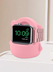 1pc Suporte de carregador rápido sem fio portátil compatível com Apple Watch Suporte de mesa de silicone bonito, compatível com base de estação de carregamento Apple Watch, compatível com todos os modos de mesa de cabeceira da série Apple Watch Ultra/SE/8/7/6/5/4/3/2/1 (excluindo carregador e alça)