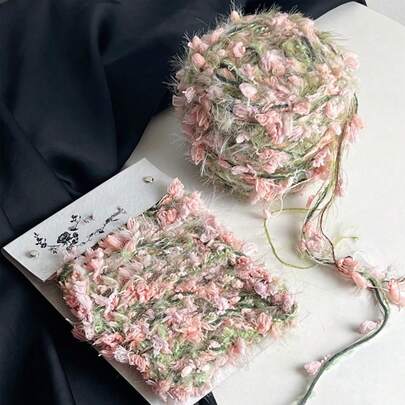 独特彩色专业纱线，50g，混色蓬松新型纱线，尼龙和涤纶混纺，适用于 DIY 围巾、帽子、包包、钩针纱线、柔软手工线，适合制作节日礼物