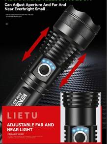 KENSUN High Lumen Metal LED Flashlight, USB Rechargeable, Adjustable Zoom Tactical Multi-Function Camping Light - Super Bright Flashlight - View 12