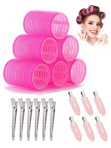 巨型卷发器滚筒 36 件/套自握滚筒套件，含 12 个滚筒和 24 个夹子、沙龙品质卷发器，用于 DIY 发型设计、无热滚筒、返校、旅行度假必需品、女士发饰、卷发器、卷发刷、滚筒、卷发产品、理发师、卷发器、理发配件、滚筒、卷发产品、卷发器、美发设备滚筒、配件、卷发、卷发工具、卷发滚筒、圣诞节、卷发、卷发器、卷发滚筒、无热卷发、无热卷发、滚筒、卷发器、卷发产品、卷发、卷发滚筒、卷发工具、无热卷发器、头发、配件、美发产品、美发工具、美发用品、护发、卷发刷、理发师、理发配件、美发设备、无热波浪、旅行必需品、发型、美发 - 黑色 - 查看 6