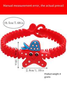 6pcs/3pcs Random Ocean World Animal Design Kids Cute Cartoon PVC Adjustable Bracelet - Multicolor - View 3