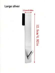 1pc No Nail Over The Door Hook, Soft Rubber Anti-Scratch Door Hanger, No Damage To Door Seamless Hook, Bathroom Kitchen Storage, Strong Bearing Capacity - Multicolor - View 3