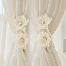 1 peça elegante prendedor magnético para cortina com design de flores 3D, prendedor de cortina de fita de poliéster para decoração de quarto e sala de estar