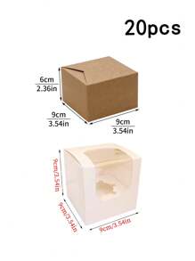 10pcs/20pcs/30pcs Paper Cupcake Boxes, Single Cupcake Containers, Portable Cupcake Stands, Suitable For Bakeries, Weddings, Parties, Gifts