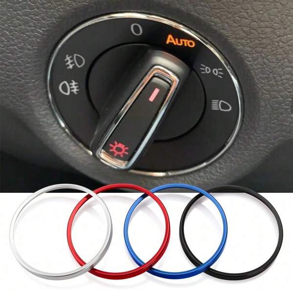 Car Headlight Switch Decorative Frame Trim Ring Sticker Fit For VW Golf Jett MK5 MK6 Passat B6 B7 CC Touran Tiguan