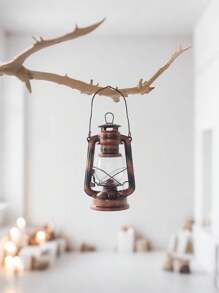 1pc Vintage Kerosene Lamp, Old-Fashioned Desk Lamp Decor, Retro Lantern For Camping Tent, Bar Restaurant Decoration