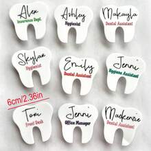 1pc Customized Acrylic Dental Name Tag, Personalized Dental Name Tag, Tooth Pin, Dental Graduation Gift, Hygienist Name Badge, Dental Assistant Gift, Tooth Tag, Staff Gift, Dentist
