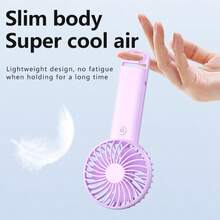 Mini Portable Fan, Powerful Airflow! Hanging Hook Base, 1200mAh Rechargeable Battery USB Fan, 3 Speed Adjustable, Stylish Design! Summer Essential! Suitable For Daily Commute, Travel, Beach, Eyelashes, Outdoor, Vacation Mini Summer Fan - Buckle Type Multi-color - View 6