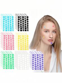 1120/840/560/280 Pcs Star Stickers, Back To School,Halloween & Christmas Decoration Stickers, Colorful Five-Pointed Star Stickers For Party, Holiday Photo Decoration, Face Decor Stickers (1 Sheet Per Color), For Decoration Only (Not For Makeup)2000/1400/160/80/40