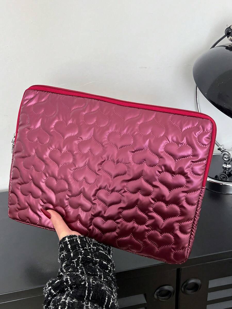 Star And Moon Pattern Printed Laptop Bag Computer Cloth Cover Accessories Soft Laptop Bag Soft Computer Cover Laptop Cover Tablet Leather Bag Laptop Zipper Computer Cover School Business Office Laptop Case Laptop Sleeve Laptop Bag For Ladies - Burgundy - View 1