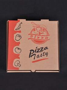 1pc Disposable Folding Pizza Delivery Box, Commercial , For Christmas Party - Multicolor - View 23