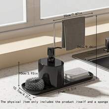 1pc Kitchen/Bathroom Soap Dispenser With Storage Shelf, Multi-Functional Dish Soap/Hand Soap Dispenser With Sponge Holder, Refillable And Reusable Detergent Dispenser For Sink, Countertop, Shower Room Kitchen Items Kitchen Accessories Kitchen Tools - Multicolor - View 30