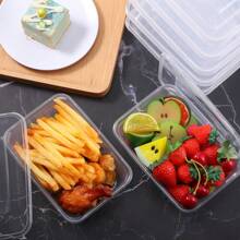 50pcs Food Storage Containers With Snap Lids - 50ml, Stackable And Microwave Safe, Suitable For Meal Prep And Takeout, Durable Rectangular Bento Boxes For Healthy Eating, Meal Prep Containers