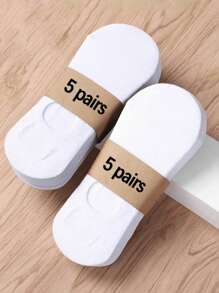 10 pares de calcetines invisibles de corte bajo para hombres, 5 blancos y 5 negros, talla 39-45, estilo de pareja sin tarjeta de cintura (incluye cartón, sin tarjeta de cintura)