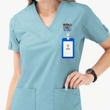 1 件伸缩徽章卷轴，闪光身份证姓名徽章夹，适用于护士办公室工作人员、学校用品、返校